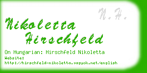 nikoletta hirschfeld business card